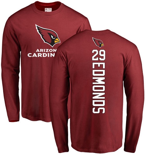 Arizona Cardinals Men Maroon Chase Edmonds Backer NFL Football #29 Long Sleeve T Shirt